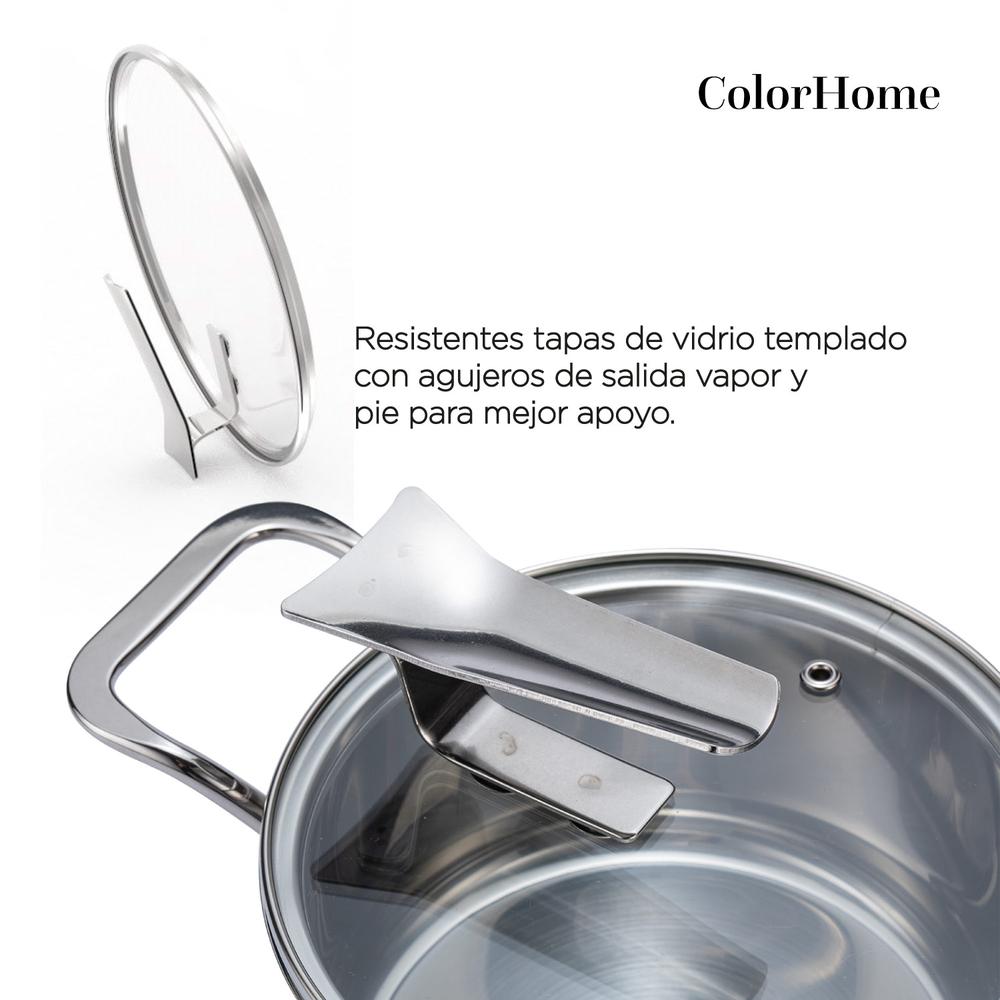 Foto 3 | Batería De Cocina Ankie Range Acero Inoxidable 7 Piezas Colorinox7 ColorHome