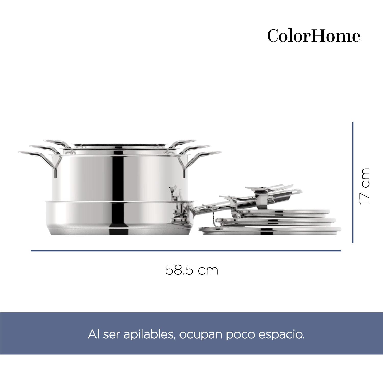 Foto 5 | Batería De Cocina Ankie Range Acero Inoxidable 7 Piezas Colorinox7 ColorHome