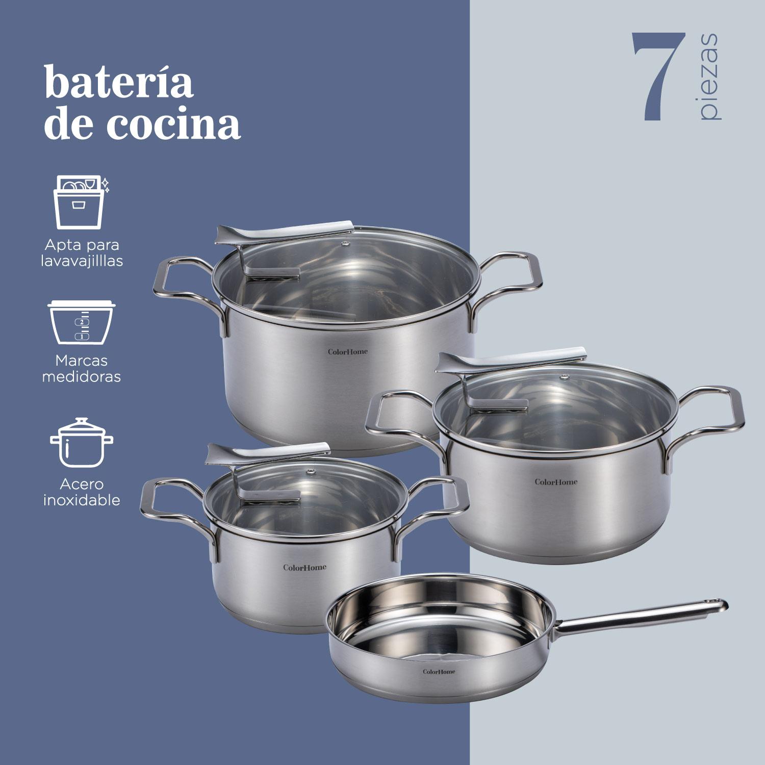 Foto 7 | Batería De Cocina Ankie Range Acero Inoxidable 7 Piezas Colorinox7 ColorHome