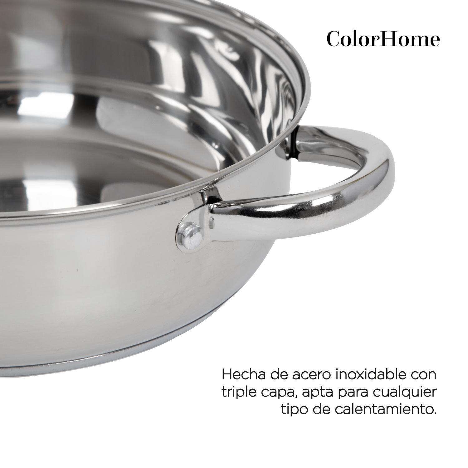 Foto 5 pulgar | Batería de Cocina de Acero Inoxidable Tricapa Colorhome 7 Piezas