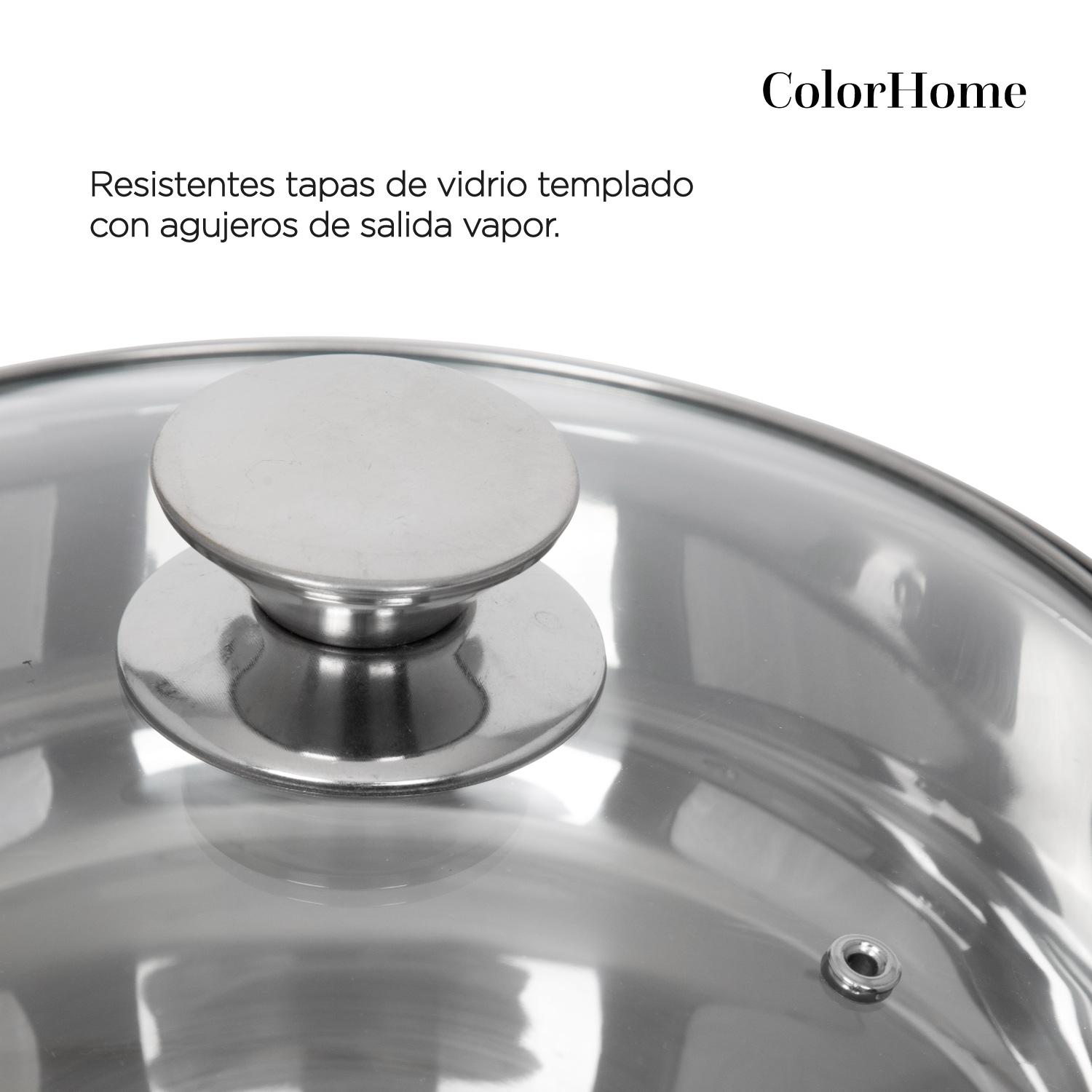 Foto 6 pulgar | Batería de Cocina de Acero Inoxidable Tricapa Colorhome 7 Piezas