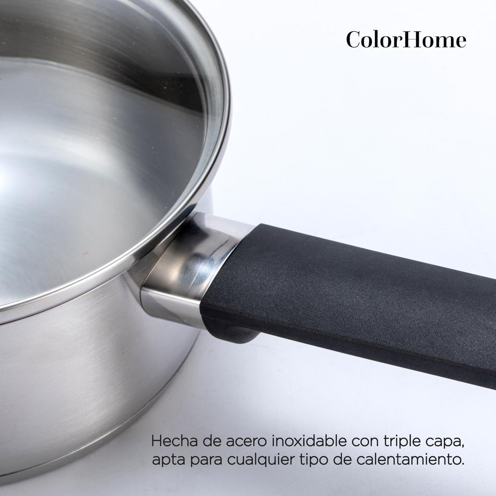 Foto 4 pulgar | Batería De Cocina Set Acero Inoxidable Con Antiadherente ColorHome 6 Piezas Colorinox6a