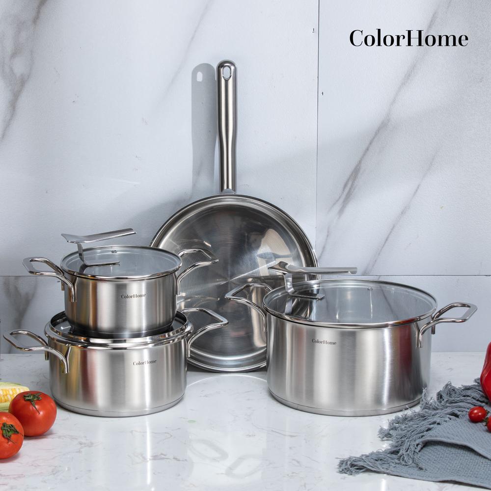 Foto 4 pulgar | Batería De Cocina Acero Inox Combo Tablas Para Picar ColorHome 10 Pzas