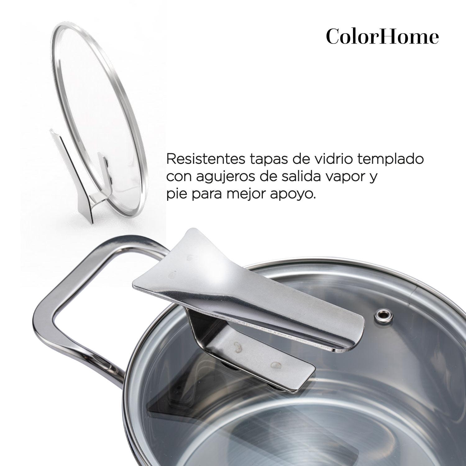 Foto 5 pulgar | Batería De Cocina Acero Inox Combo Tablas Para Picar ColorHome 10 Pzas