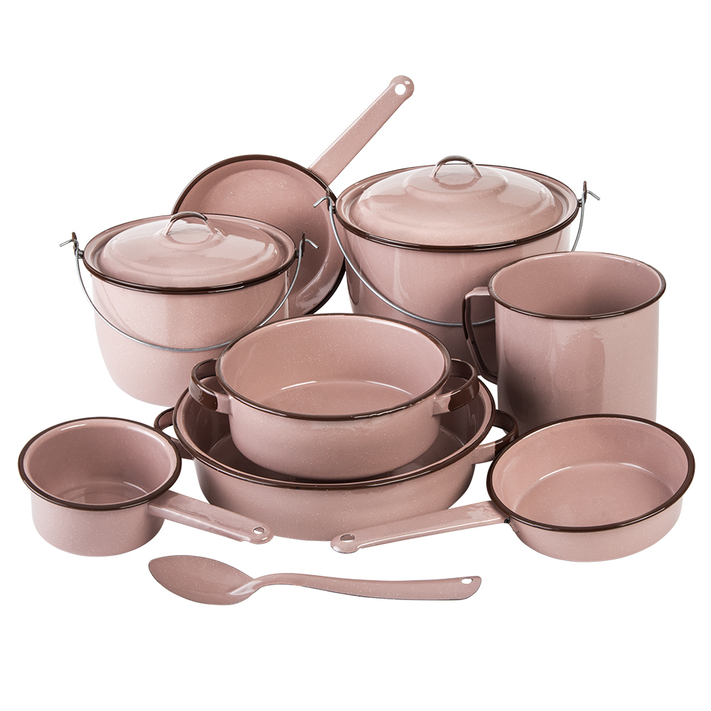 Batería de Cocina Clásica Cinsa Rubí color Rosa de Peltre 11 PZAS