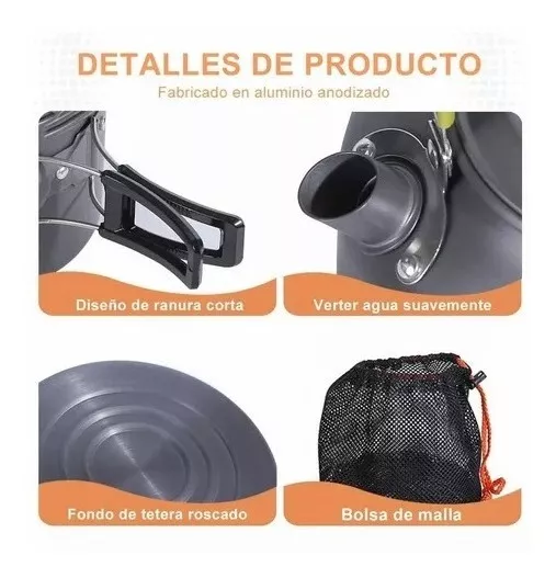 Foto 3 pulgar | Kit de Sartenes y Ollas Belug para Acampar 9 Pieza color Negro