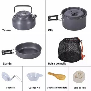 Foto 3 | Kit de Sartenes y Ollas Belug para Acampar 9 Pieza color Negro