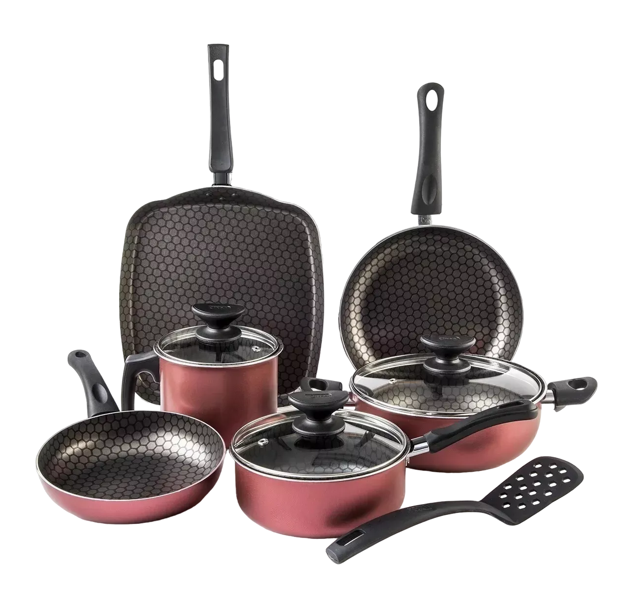 Batería de Cocina Cinsa color Rojo Metálico 10 PZAS