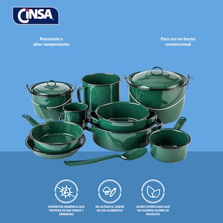 Foto 2 | Batería de Cocina Cinsa Chiapaneca color Verde 12 PZAS