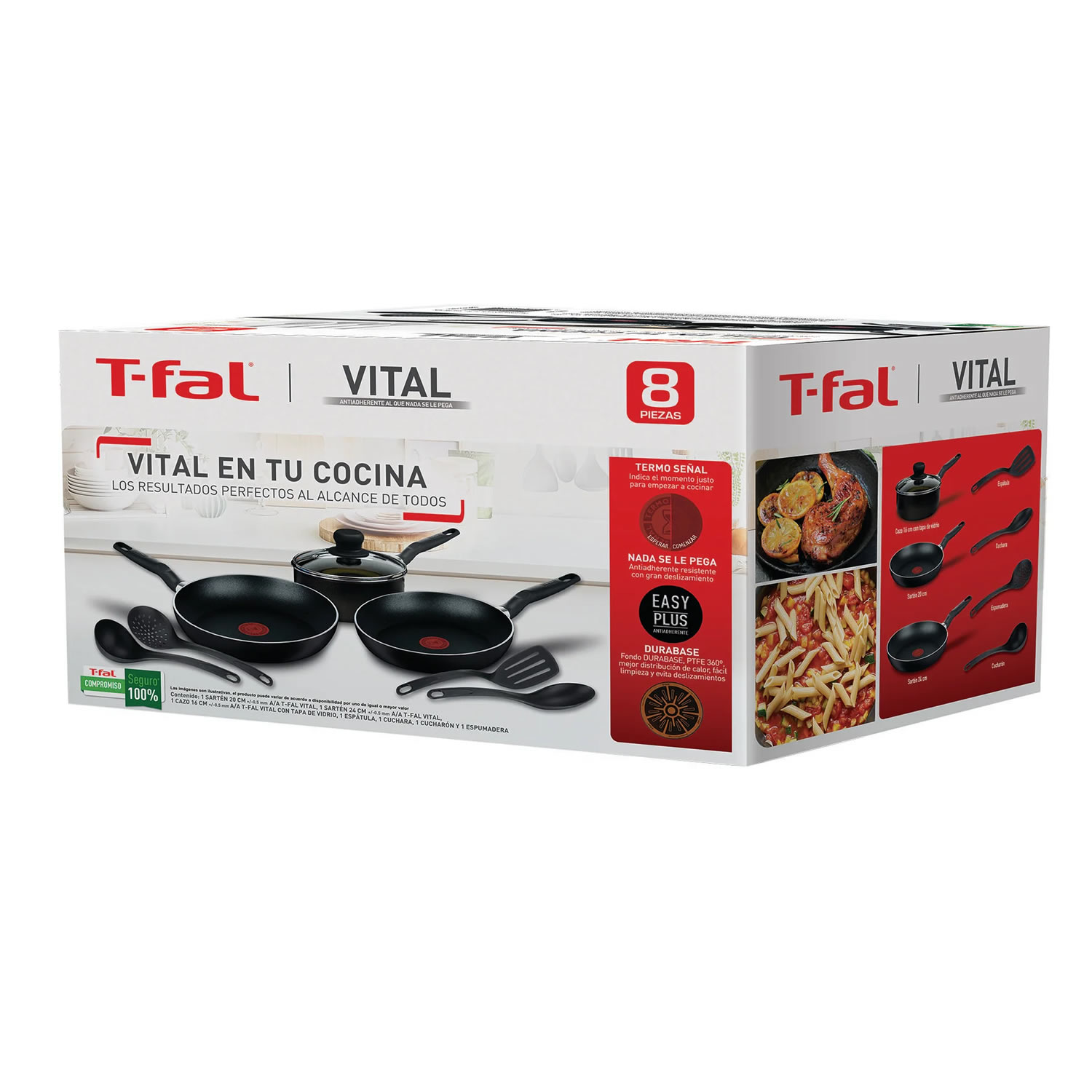 Foto 4 pulgar | Batería de Cocina T- Fal Vital Antiadherente 8 Piezas