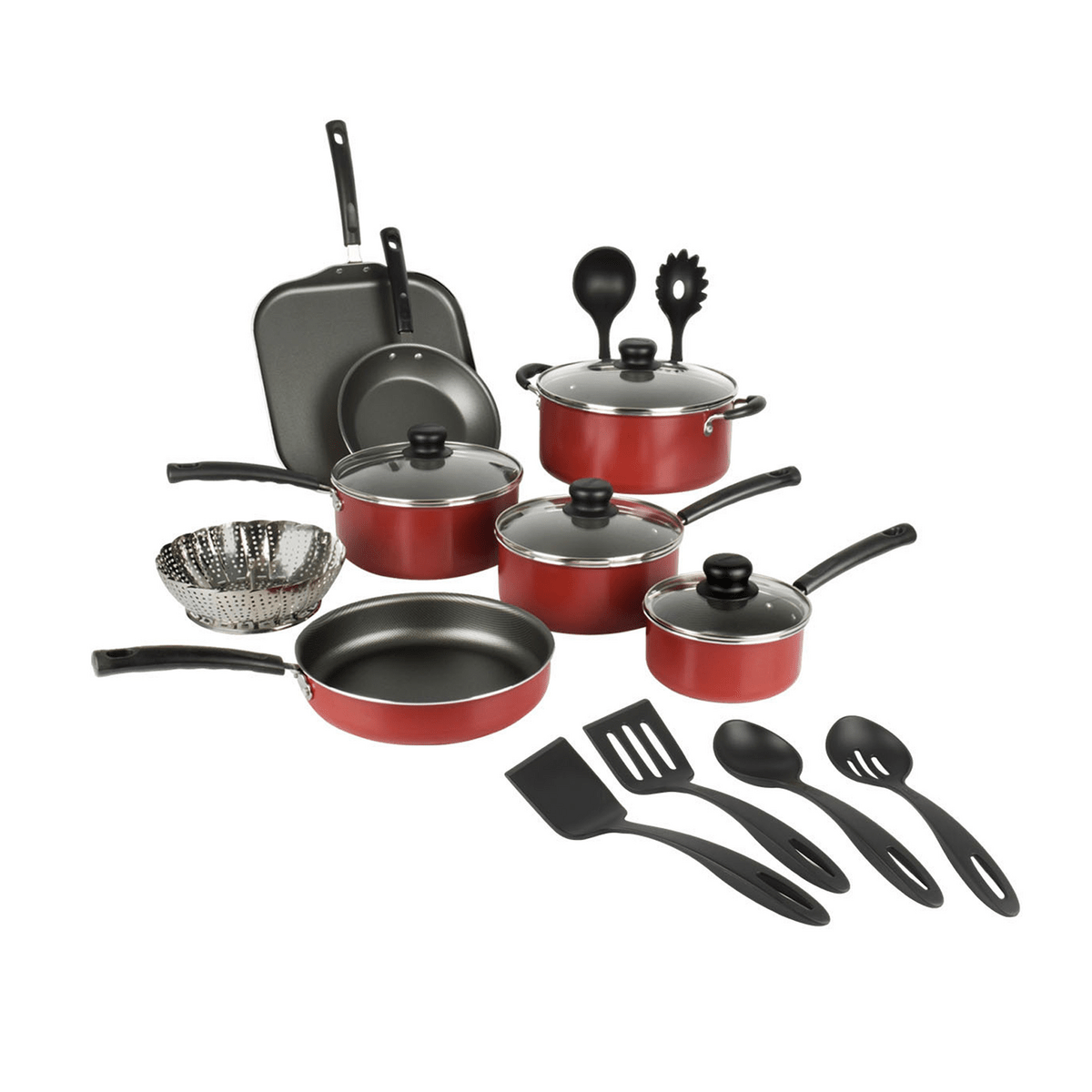 Batería De Cocina 18 Piezas Primaware color Rojo 80119/567 Tramontina