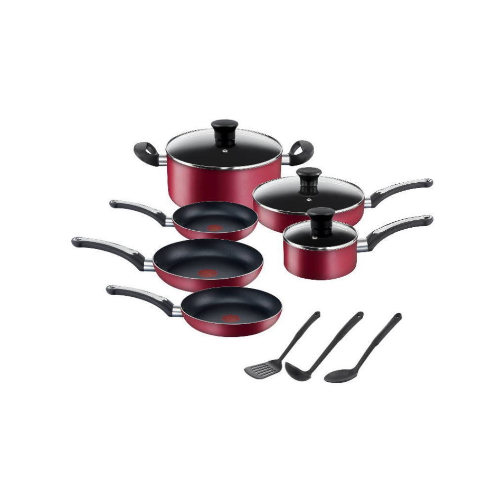 Batería de Cocina Tefal B474SC84 12 Piezas color Rojo