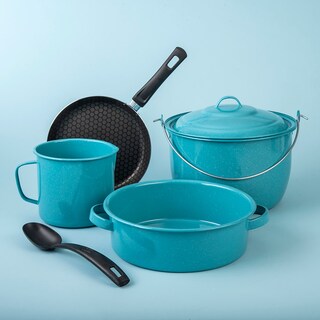 Foto 2 | Bateria De Cocina Clasica Cinsa De 6 Piezas Azul Turquesa
