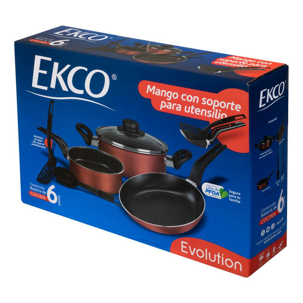 Foto 5 | Juego de Cocina Ekco Novo 59033 color Rojo 6 Piezas de Aluminio