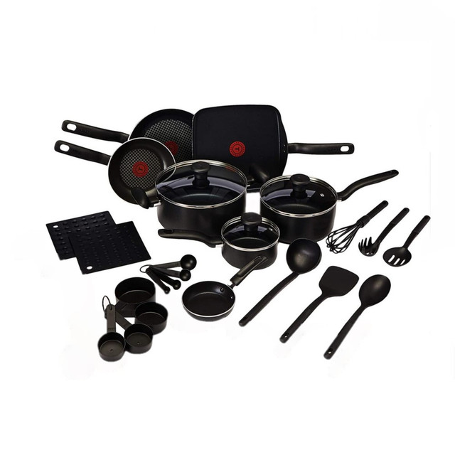 Batería de Cocina T-fal B207sk64 Antiadherente color Negro 20 Piezas