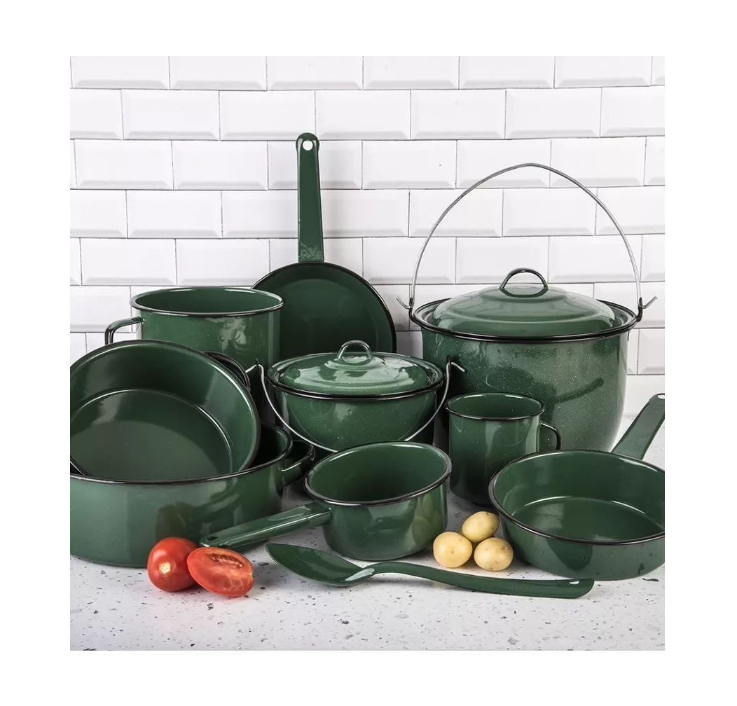 Foto 3 | Batería de Cocina Clásica Cinsa de Peltre 12 Piezas color Verde