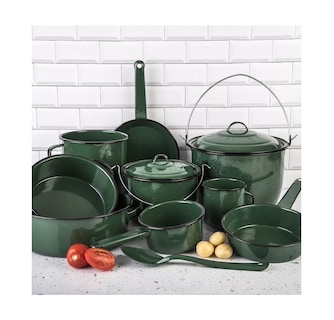 Foto 3 | Batería de Cocina Clásica Cinsa de Peltre 12 Piezas color Verde