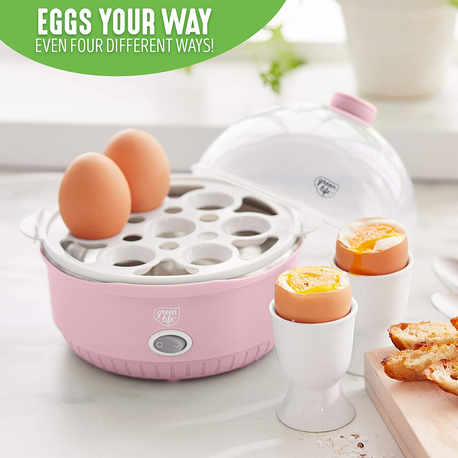 Foto 3 pulgar | Venta Internacional - Greenlife Cc003765-002 Qwik Egg Cooker, Talla Única, Rosa