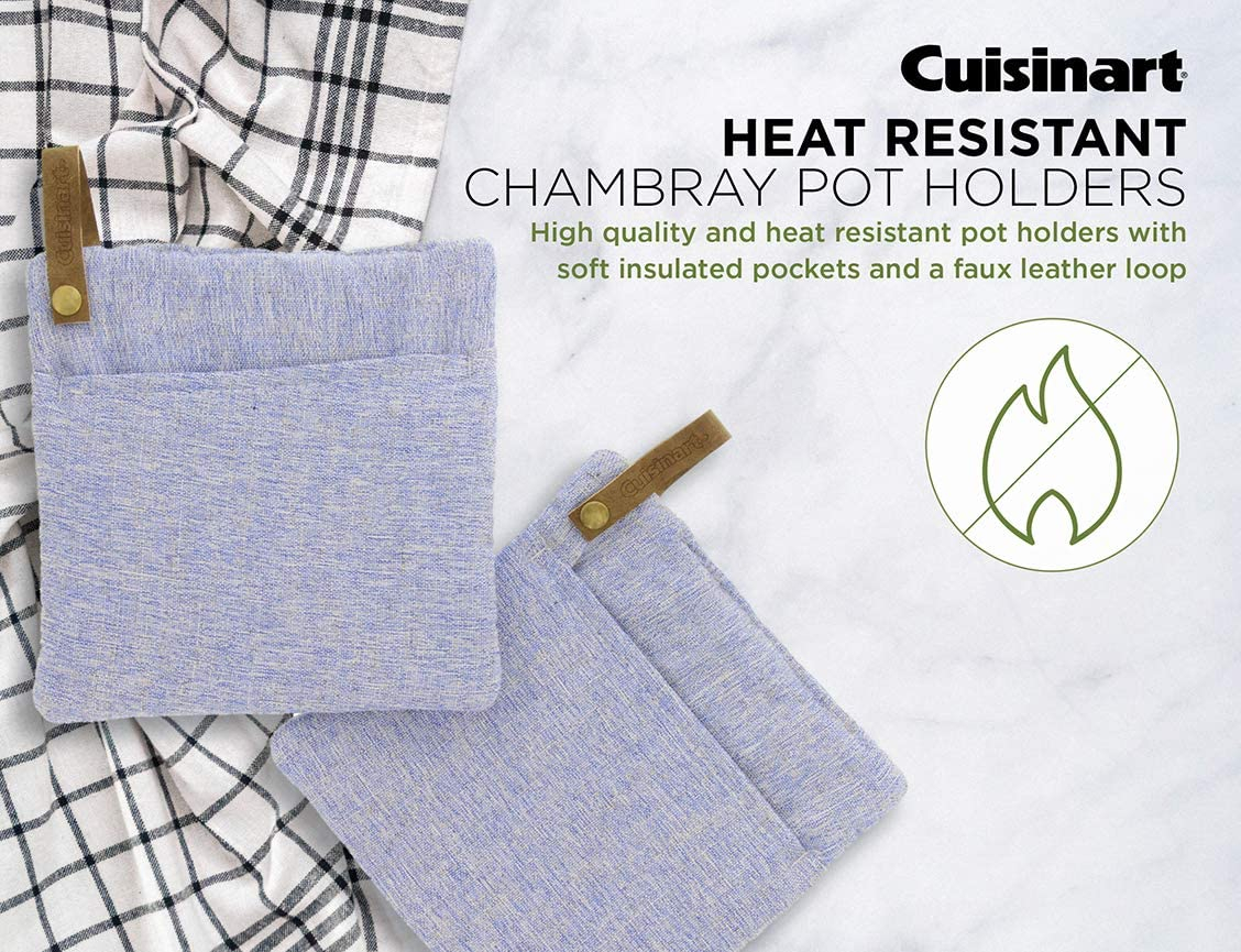 Foto 3 pulgar | Venta Internacional - Manoplas De Cocina Cuisinart Chambray Con Bolsillos Aislados - Set Resistente Al Calor Y Pr