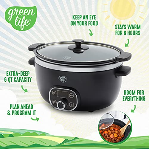 Foto 3 pulgar | Venta Internacional - Greenlife Cook Duo Olla De Cocción Lenta Saludable De Cerámica Antiadherente 6qt, Libre D