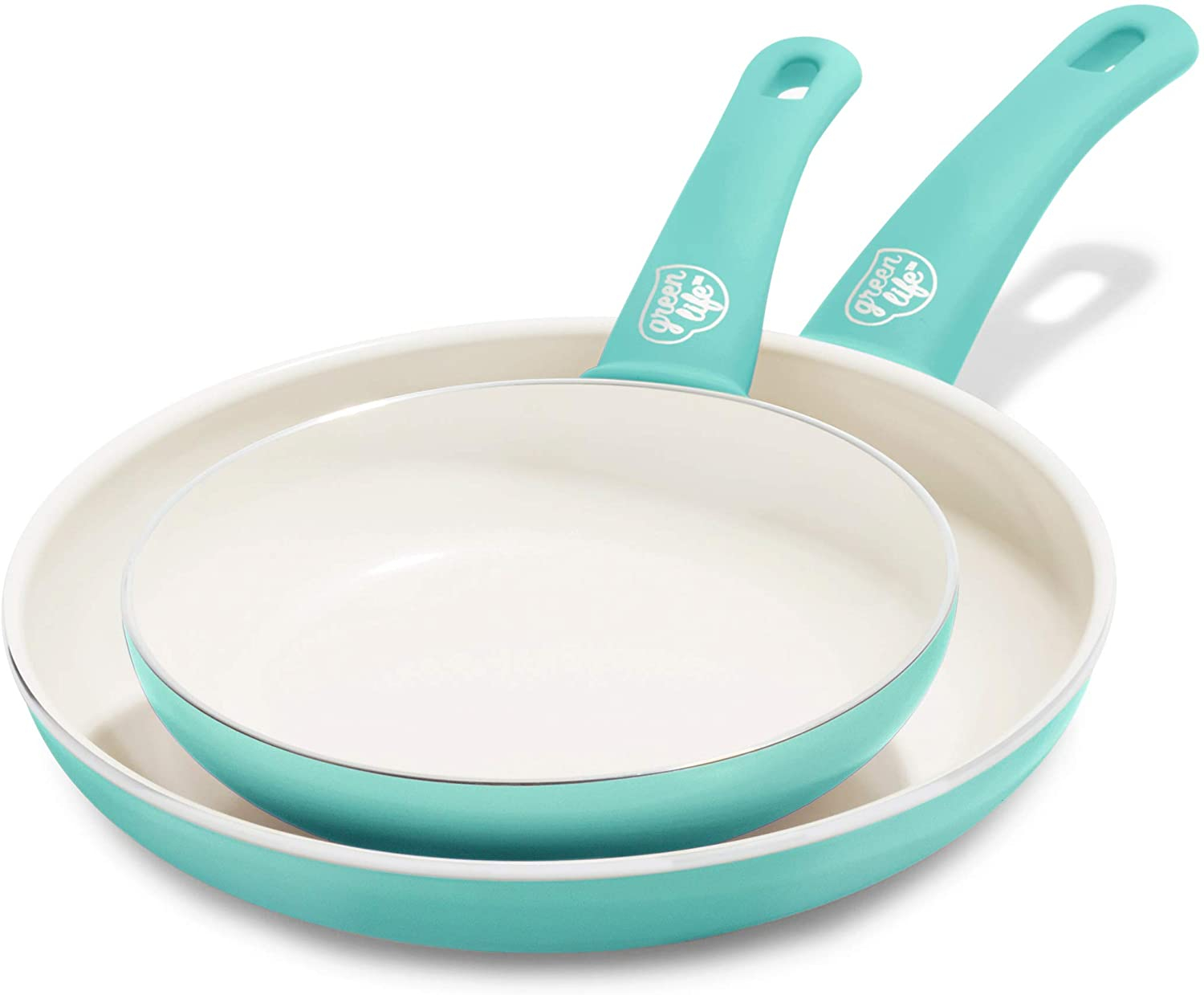 Foto 2 pulgar | Venta Internacional - Set Greenlife Soft Grip Healthy Ceramic Nonstick, Sartén/freidora 7'' Y 10'', Turquesa