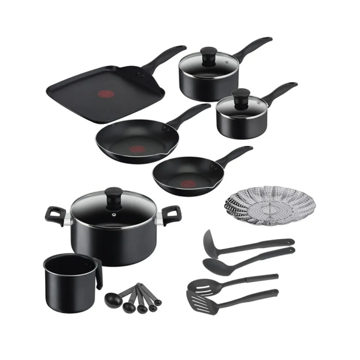 Batería de Cocina T-fal Easy Care 20 Piezas color Negro