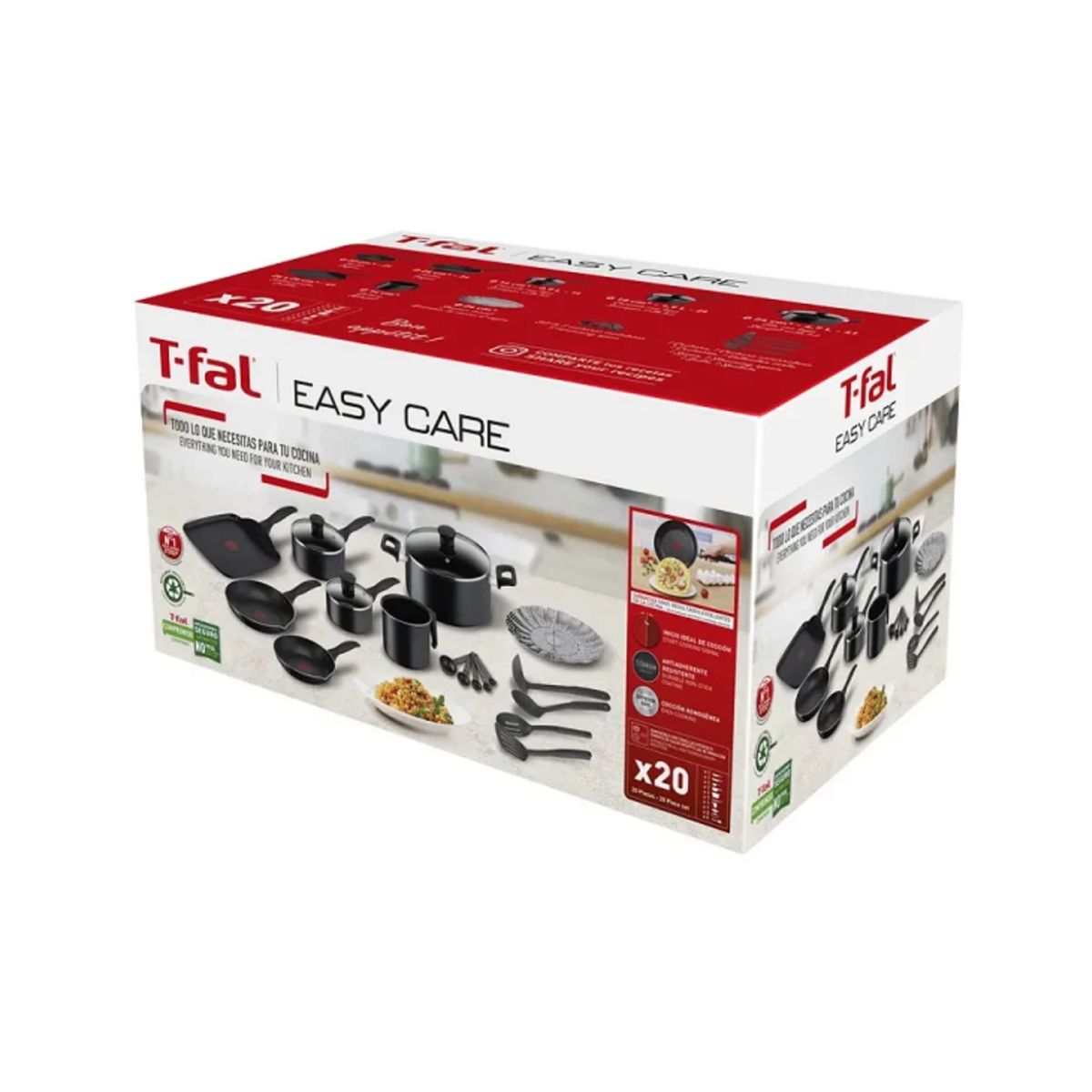 Foto 4 pulgar | Batería de Cocina T-fal Easy Care 20 Piezas color Negro