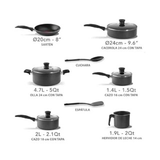 Foto 3 | Batería de Cocina T-fal color Gris 13 Piezas