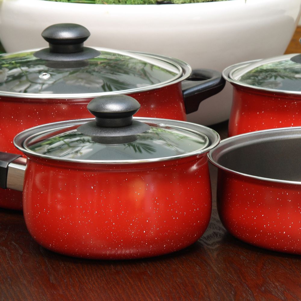 Foto 3 pulgar | Batería de Cocina Gibson color Rojo 7 Piezas