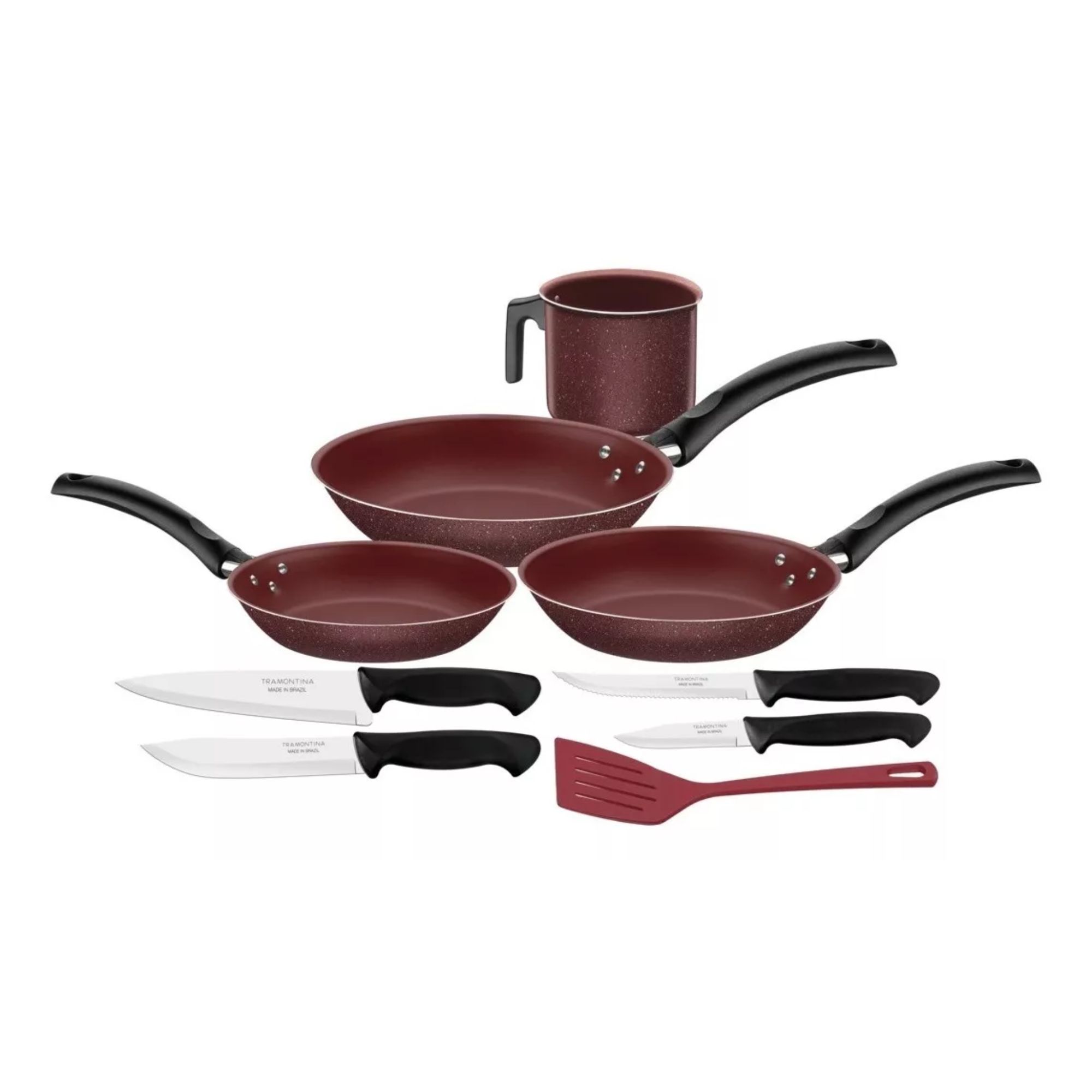 Bateria de Cocina Tramontina 27899-114 color Rojo 9 Piezas