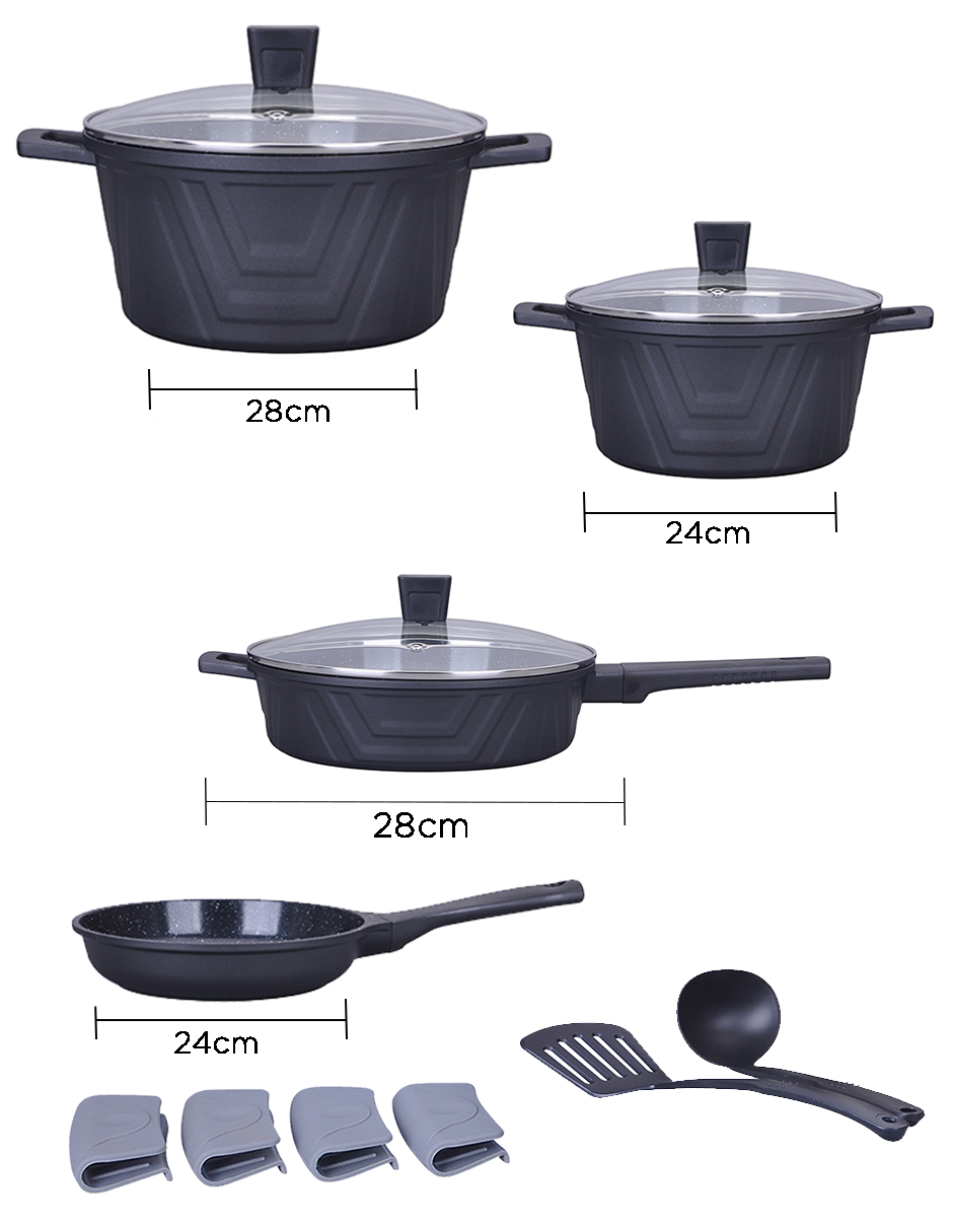 Foto 3 pulgar | Batería de Cocina Antiadherente de Mármol Kochstelle Basics 13 Piezas