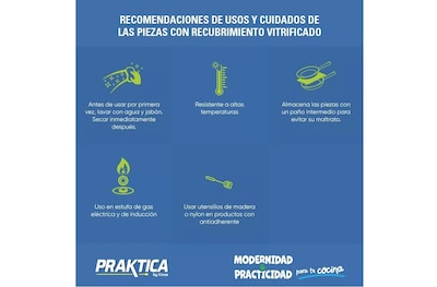 Foto 5 | Batería de Cocina Cinsa Praktica color Azul 6 Piezas