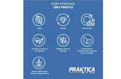 Foto 6 | Batería de Cocina Cinsa Praktica color Azul 6 Piezas