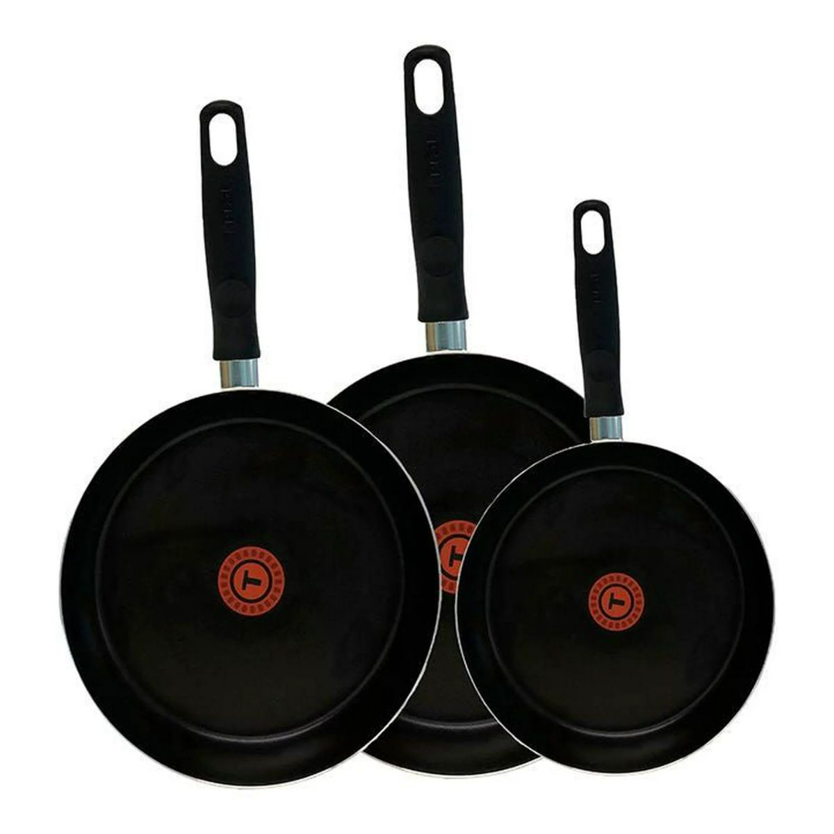Foto 1 | Juego de Sartenes T-Fal 0389300VITAL color Negro 3 Piezas 20/24/26 cm
