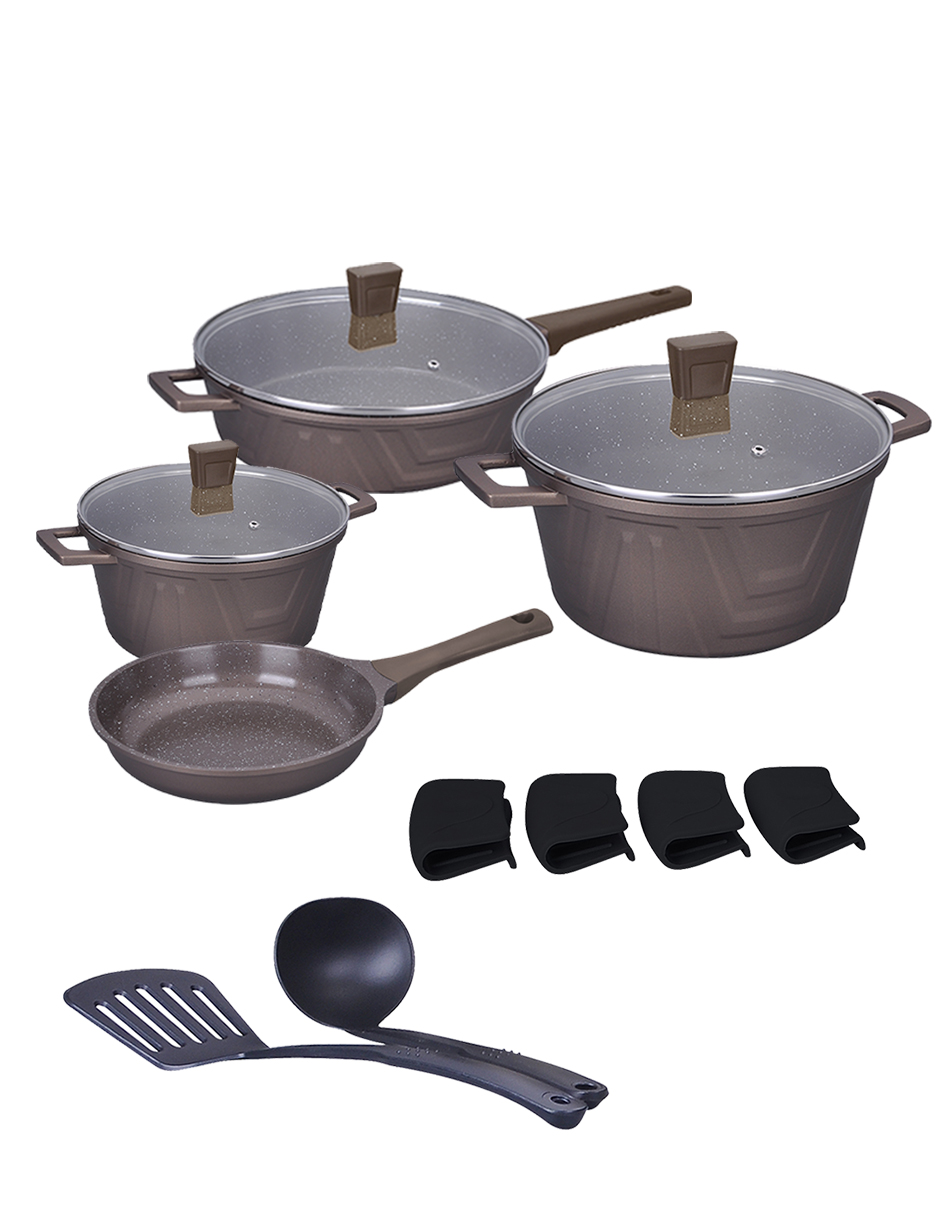 Batería de Cocina Kochstelle Basics Antiadherente de Marmol 13 Piezas