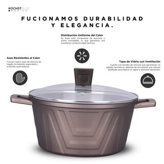 Foto 7 | KOCHSTELLE Batería de Cocina Modern Color Café Antiadherente de 13 piezas