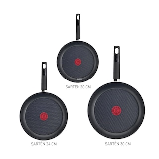 Foto 5 | Juego de Sartenes T-Fal B5749182M color Rojo 3 Piezas 20/24/30 cm