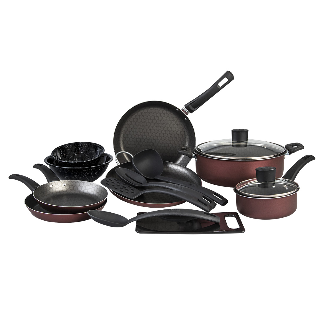 Batería de Cocina Cinsa Esencial color Rojo 15 Piezas