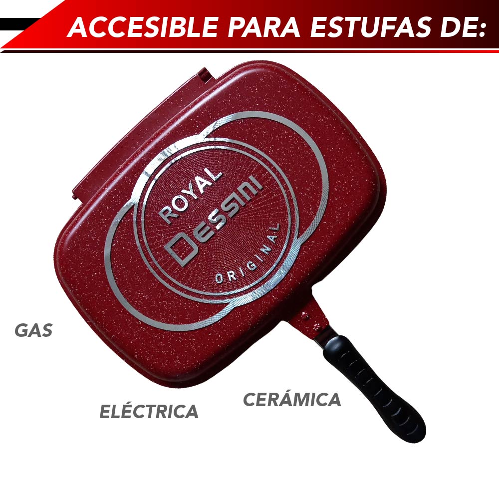 Foto 8 pulgar | Sartén Doble RD Royal Cook Y16555-1R color Rojo Antiadherente