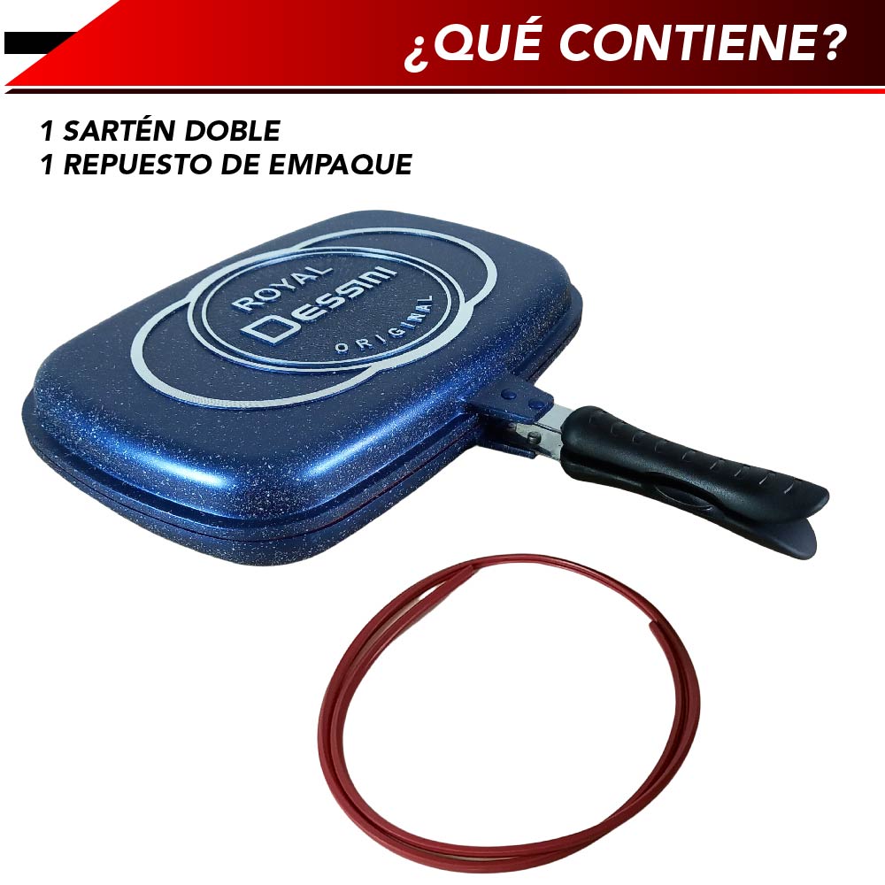 Foto 3 pulgar | Sarten Doble RD Royal Cook Y16555-1BLUE color Azul Antiadherente