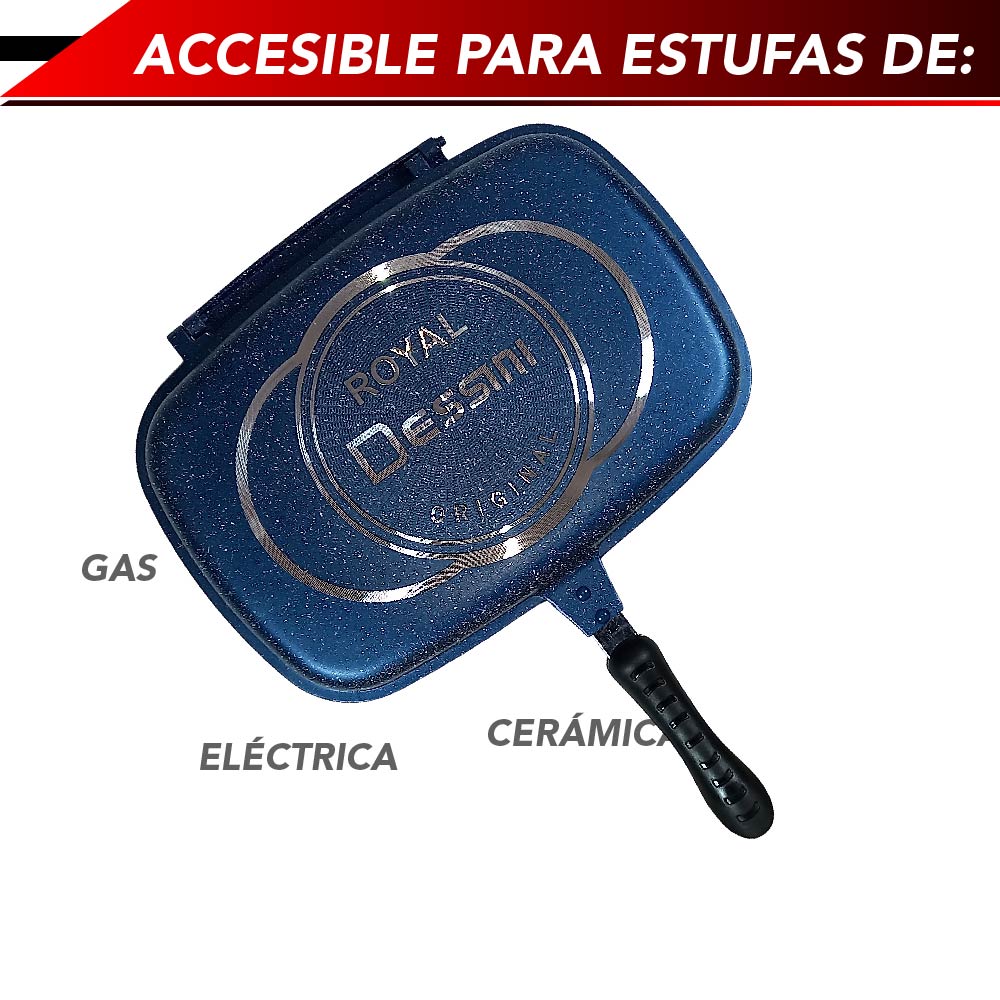 Foto 8 pulgar | Sarten Doble RD Royal Cook Y16555-1BLUE color Azul Antiadherente