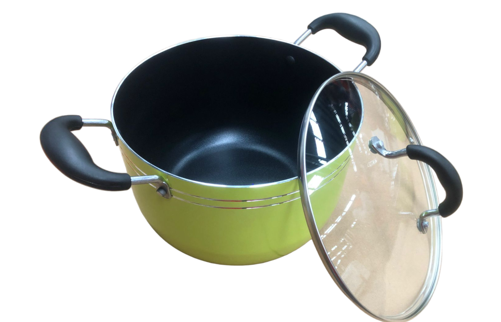 Juego Batería De Cocina Color Verde 7 Pzas Vbg Aluminio Olla Sarten