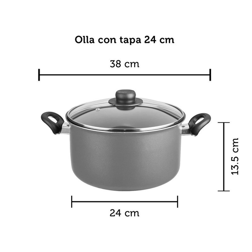 Foto 5 | Olla de Aluminio Select By Ekco 24 CM con Tapa de Cristal 61746 color Gris