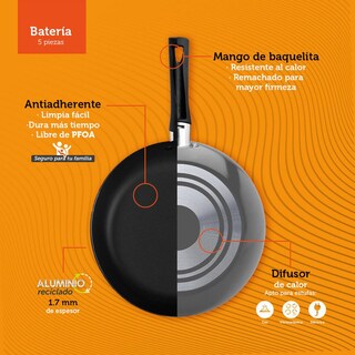 Foto 6 | Batería de Cocina de 5 Piezas Select By Ekco 61722 color Gris