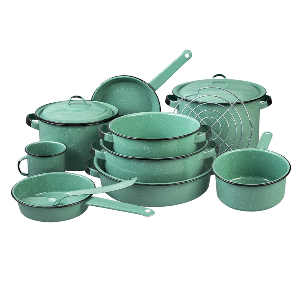 Batería de Cocina de Peltre Cinsa Yaqui Plus 13Piezas color Verde