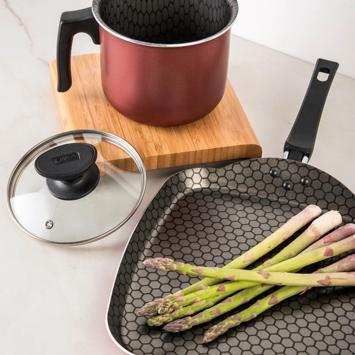 Foto 5 | Batería de Cocina Cinsa Roja de Aluminio 10 Piezas