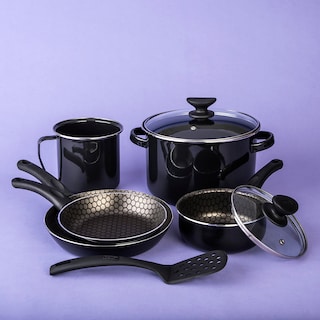 Foto 3 | Batería de Cocina Cinsa de Aluminio color Negro 8 Piezas