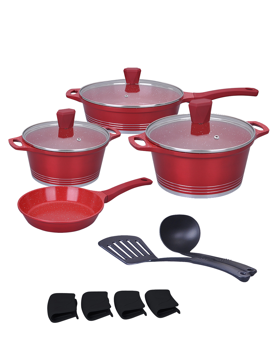 Batería de Cocina Kochstelle Antiadherente de Marmol Basics Joys 13 Piezas