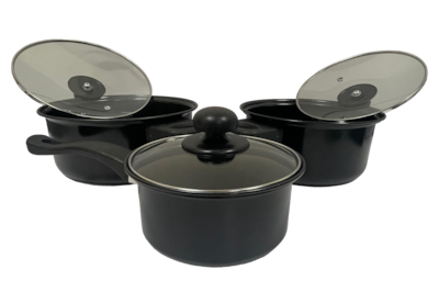 Foto 3 | Juego de Bateria de Cocina con Tapa y Cucharones Negro 14 PZAS Hierro
