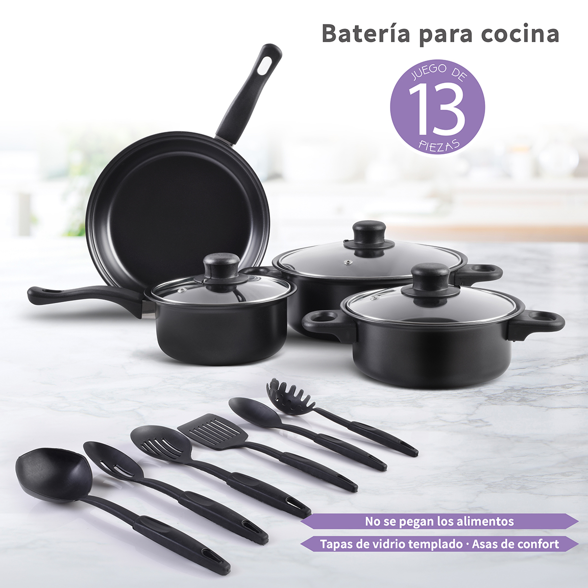 Foto 3 pulgar | Batería de Cocina Ag Box de Acero 13 Piezas